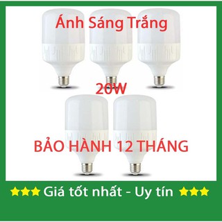 [Sĩ] Bộ 5 bóng đèn Led trụ 20W Siêu sáng - tiết kiệm điện (Ánh Sáng Trắng)