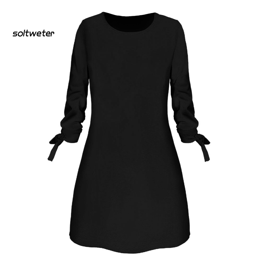 Đầm Tay 3/4 Dây Rút Thời Trang Cho Nữ