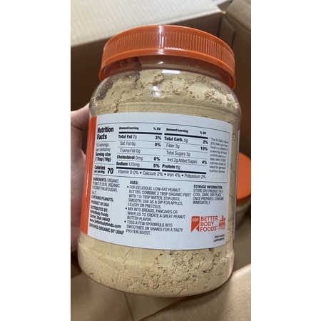 Bột bơ đậu phộng PBfit Peanut Butter Powder, hộp 850g [Hàng Mỹ]