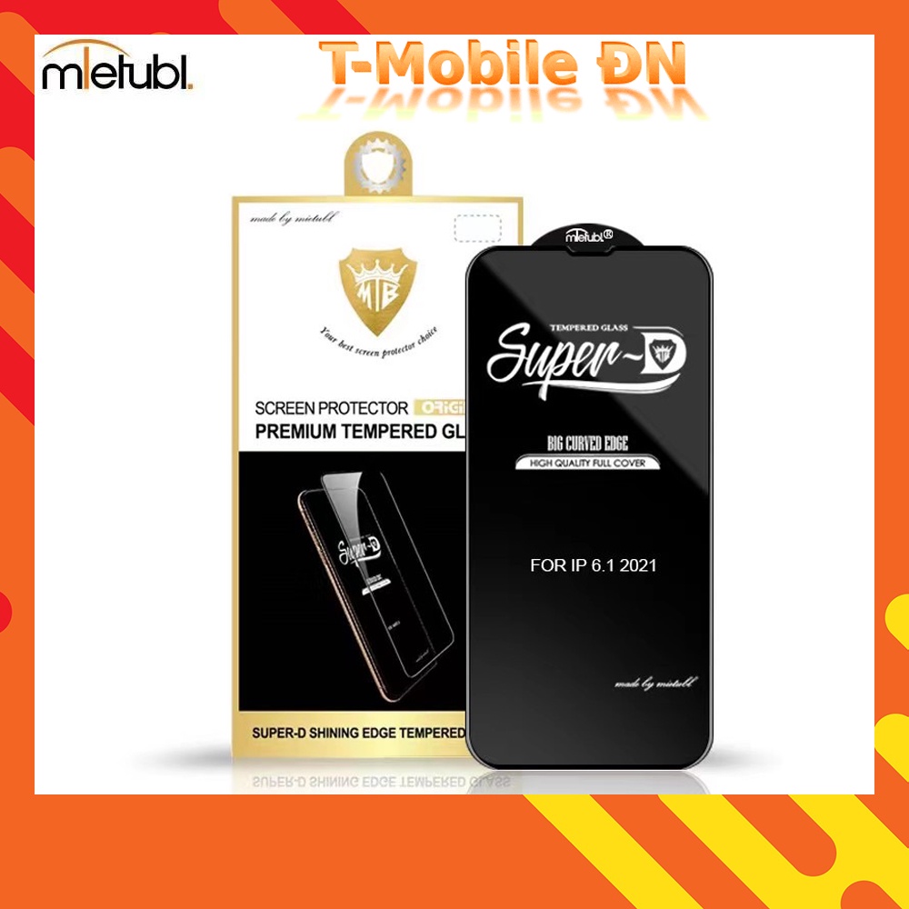 Kính cường lực iPhone 13 13 Pro 13 Mini 13 Pro Max Super-D Full viền Đen MIETUBL