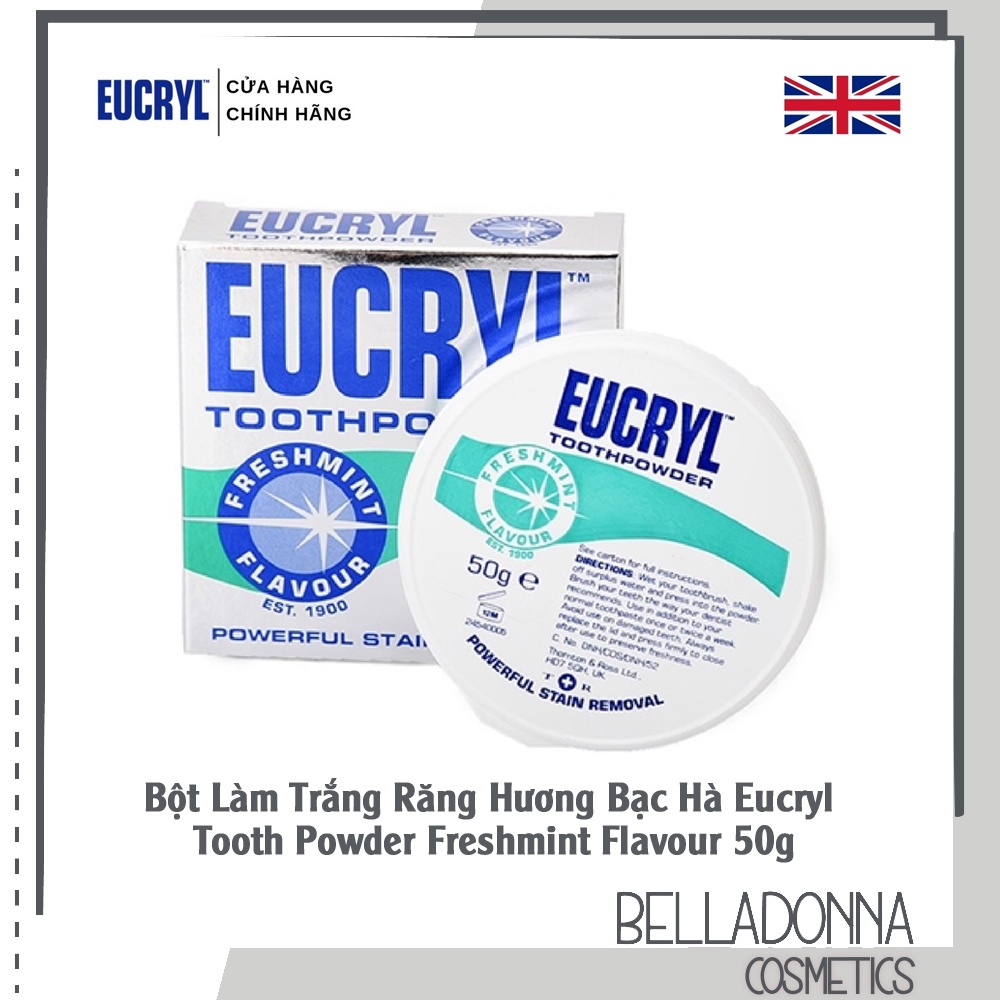 Bột Làm Trắng Răng Eucryl Tooth Powder 50g UK