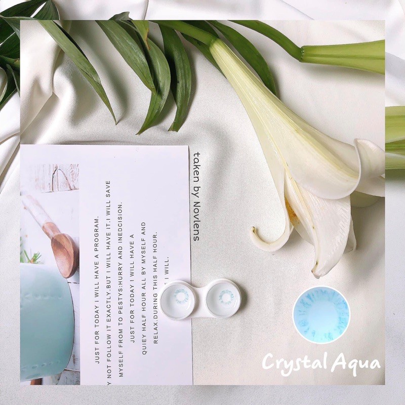 Kính áp tròng màu xanh trong Crystal Aqua Hàn Quốc