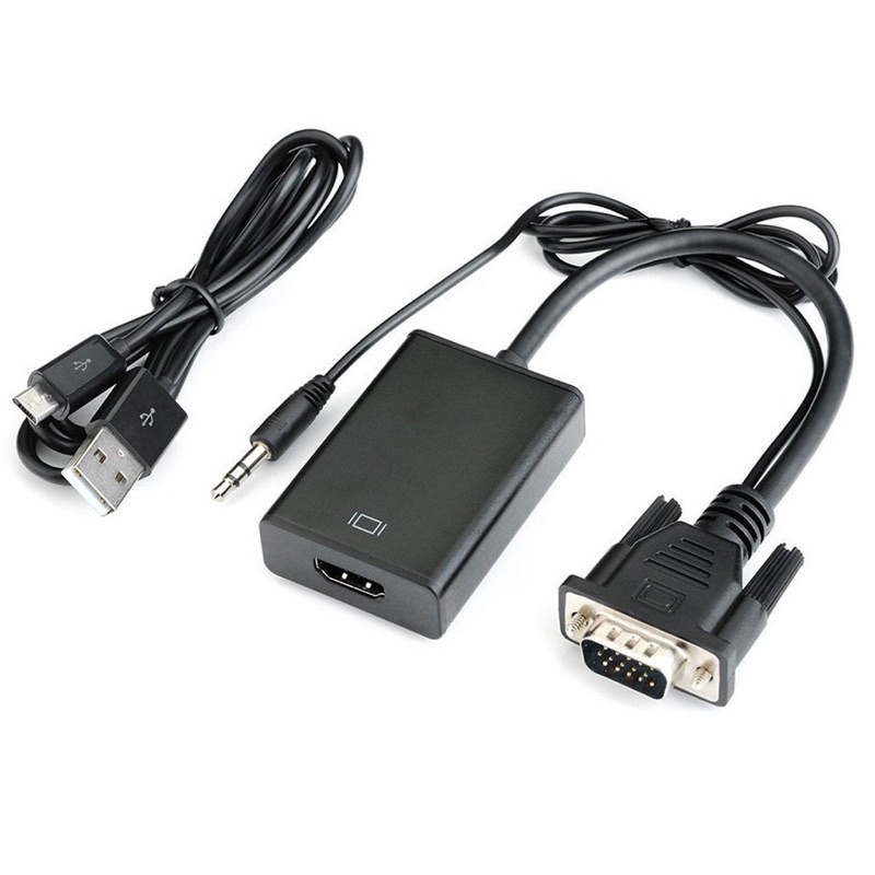 Cáp chuyển đổi từ VGA sang HDMI có âm thanh-VGA TO HDMI có âm thanh, đầu chuyển vga-hdmi+audio, chuyển vga-hdmi, giá rẻ.