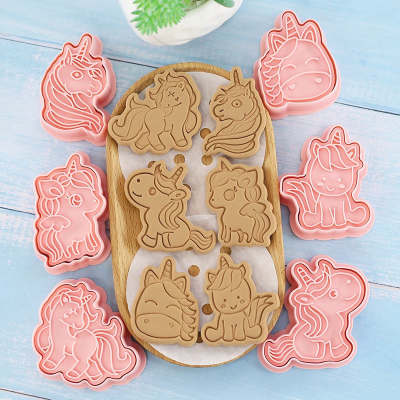 Khuôn bánh cookie quy 3D khủng long, peppa pig, ngựa pony họa tiết dễ thương