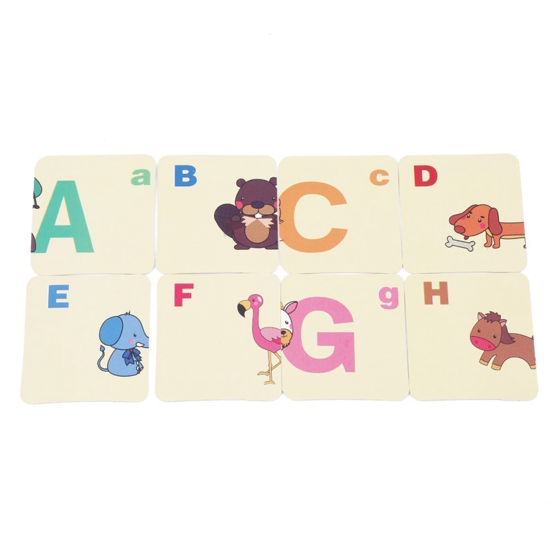 Hộp thiếc đồ chơi đựng thẻ nhớ học bảng chữ cái ABC giáo dục cho trẻ em