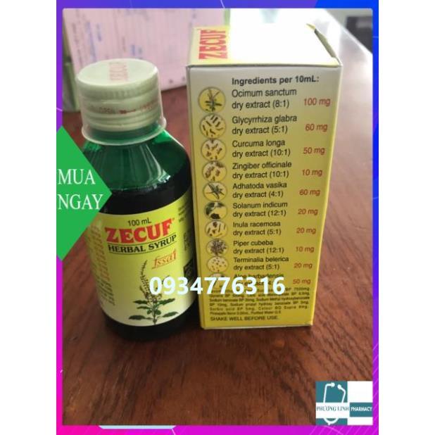 Siro ZECUF bổ phế giảm ho, đau rát hong.....( chai 100ml)