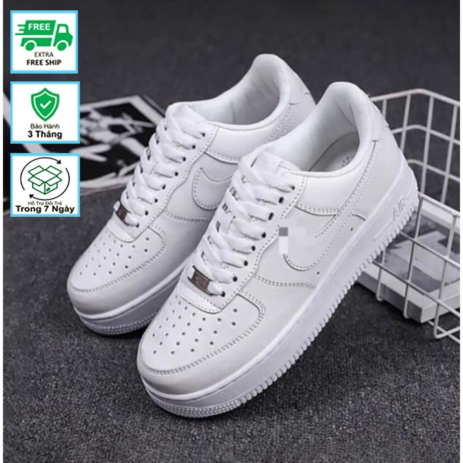 Giày_NIKE , AIR FORCE 1 AF1 Trắng Hàng Cao Cấp. Trắng Cột dây , Mẫu Thời Trang