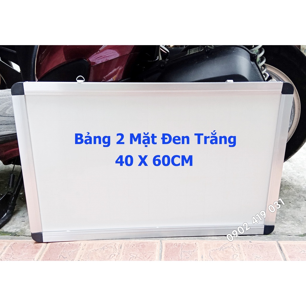 Bảng 2 Mặt Đen Trắng Khung Nhôm U Size 40 x 60cm ( 4 Góc Bo )