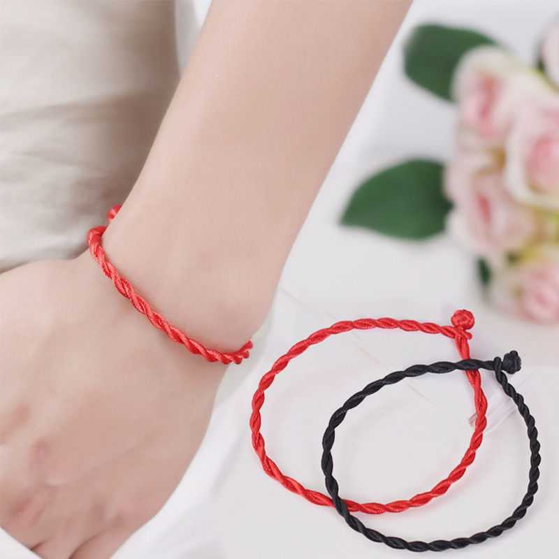 Vòng Chỉ Đỏ May Mắn Phong Thủy Màu Đen Đỏ Đeo Đôi Nam Nữ | Bối Homemade