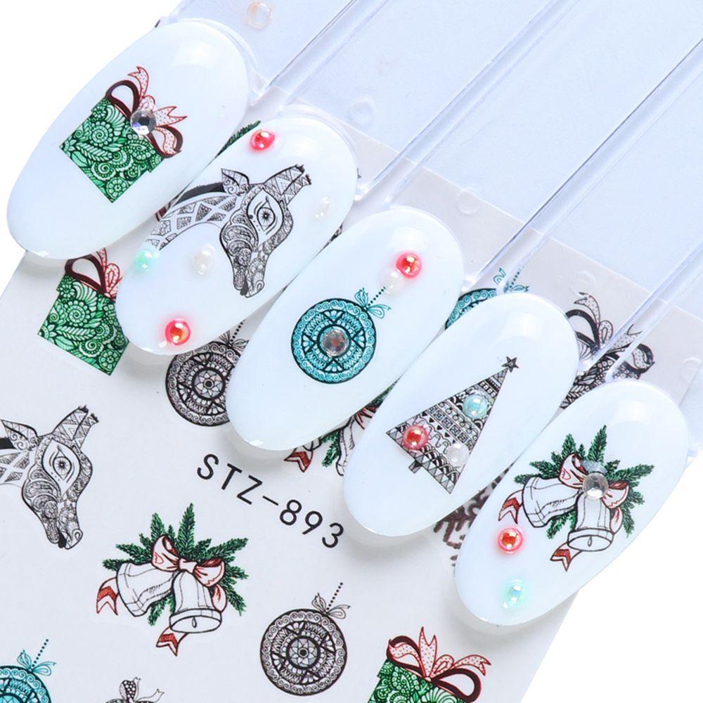 MIH 1 / 12 Sticker Dán Móng Tay Chủ Đề Giáng Sinh
