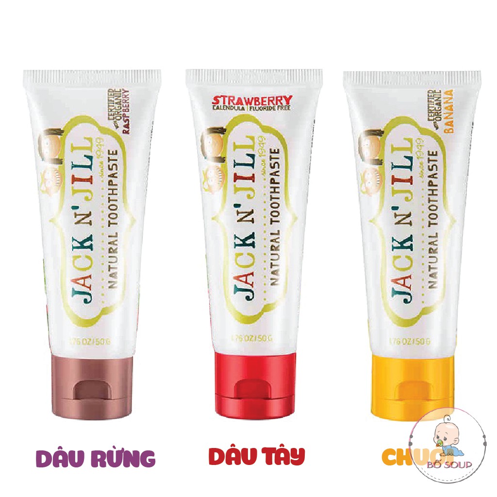 Kem đánh răng cho bé Jack N'Jill Organic có thể nuốt được dành cho trẻ trên 6 tháng Shop Bố Soup