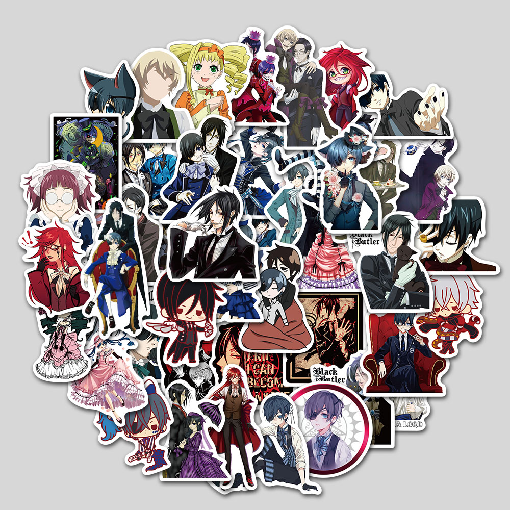 Set 50 hình dán chống thấm nước họa tiết Black Butler