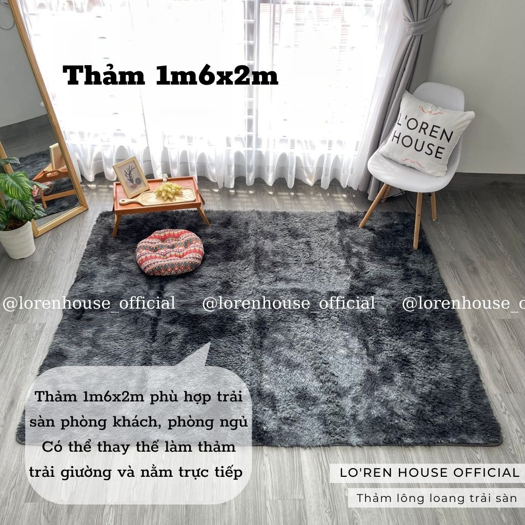 Thảm lông trải sàn mềm mượt trang trí nhà cửa, decor phòng sinh viên đủ kích thước