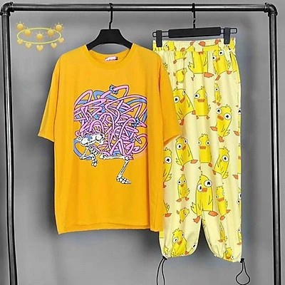 Quần Dài Nữ Ống Rộng In Vịt Vàng Chất Da Cá Mịn Có Dây Rút Gấu Co Giãn Tốt Mặc Đẹp Thoải Mái [NEW UNISEX]