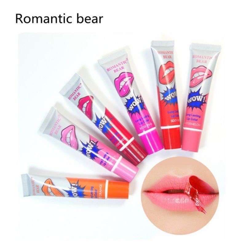 Son Xăm WOW Hàn Quốc Dạng Lột Lâu Trôi Chống Nước Wow Romantic Bear Long lasting lip color