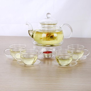 Đế nến thủy tinh đun trà