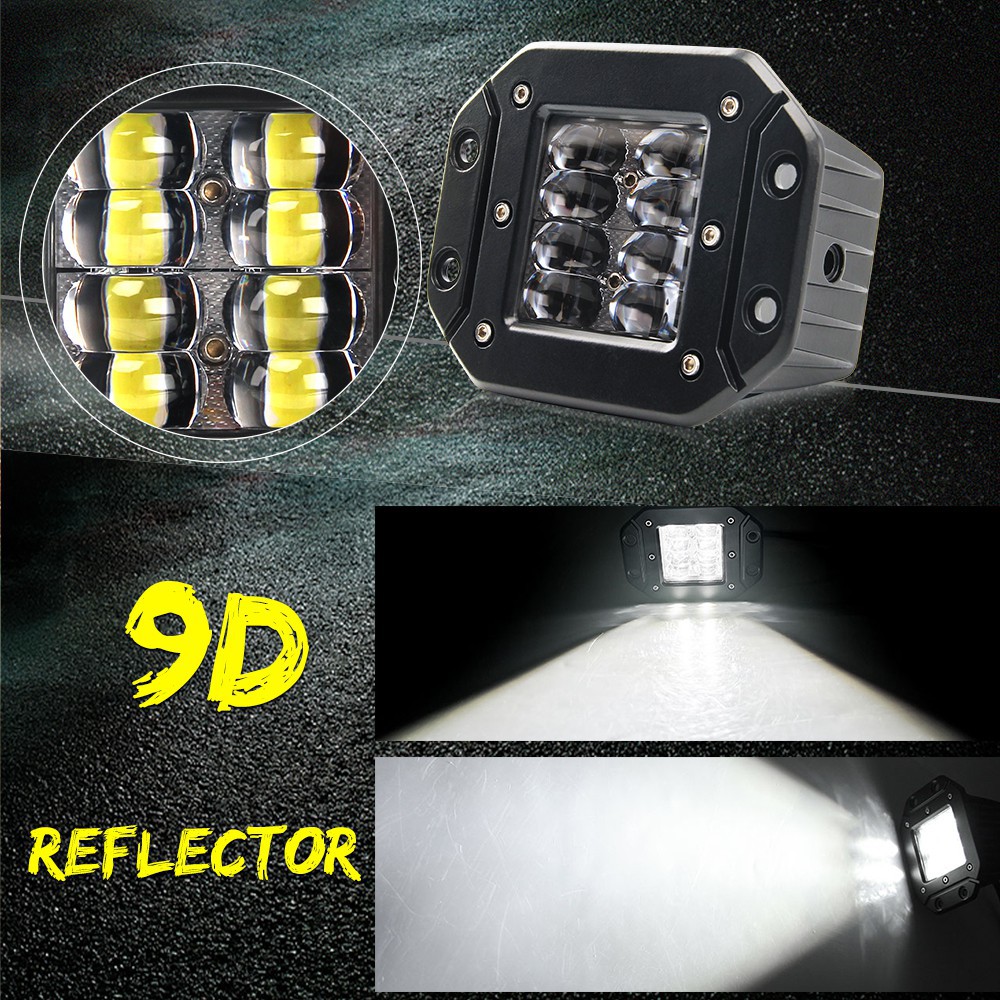 UNI-SHINE 5 Inch 40W LED Work Light 12V 24V High Power 9D Offroad Car Driving Light Bar For Truck ATV 4x4 Offroad