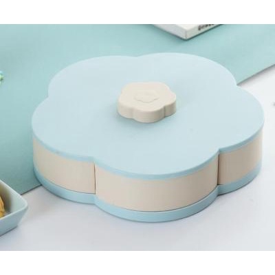 Khay Mứt Nở Hoa 5 Cánh Đựng Bánh Kẹo Tết Có Giá Đỡ Điện Thoại, Khay Mứt Xoay 5 Cánh Đa Năng + TẶNG 10 LÌ XÌ
