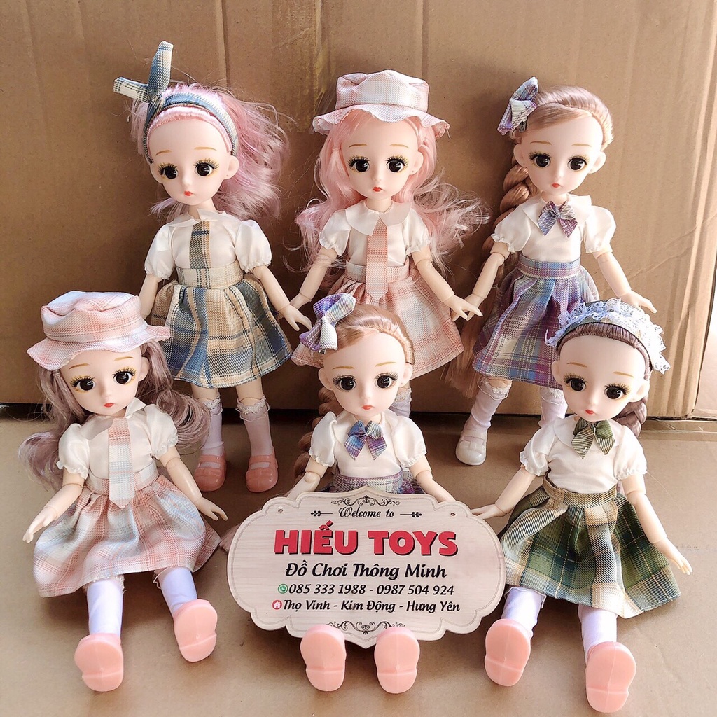 Búp Bê 30cm Có  Khớp Váy Học Xinh Đáng Yêu Cute Đồ Chơi Cho Bé Gái Từ 2 Đến 8 Tuổi Hiếu Toys