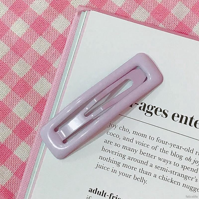 Kẹp tóc bản to trơn màu cá tính cho nữ