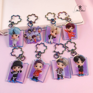 Móc Khóa Hàn Quốc KPOP BTBOYS Bangtan Boys TINY TAN JIN SUGA RM JOPE JIMIN V JUNGKOOK Hoạt Hình Dễ Thương Móc Khóa Gương Mặt Dây Chuyền Phụ Kiện