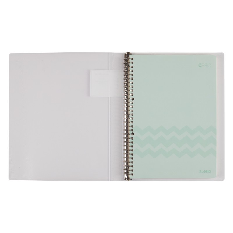 Sổ còng sắt Klong A4 80 tờ - 160 trang Caro 5x5 30 chấu lỗ, 6 tab phân trang, binder refill giấy Klong MS 540