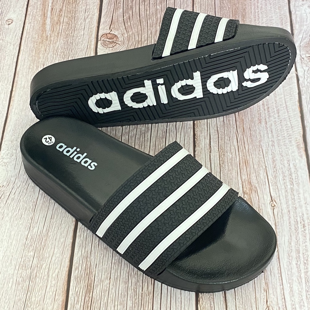 Dép Adidas Quai Sọc Trắng Xám Đế Cao Su Chống Nước - Dép Quai Ngang Nam Nữ Thời Trang Cao Cấp Hottrend 2022