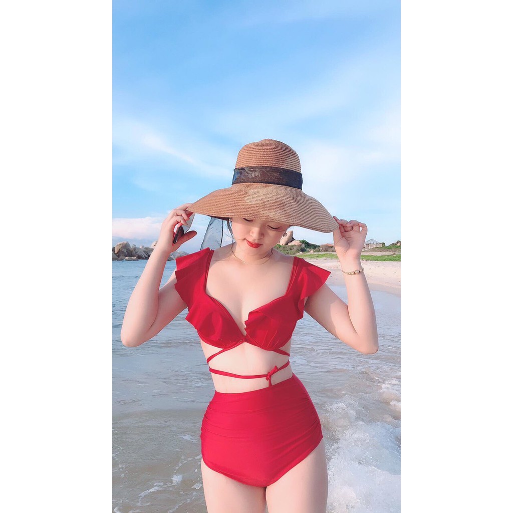 Bikini # Đồ bơi # Đồ đi biển hai mảnh cánh tiên cạp cao HM-034