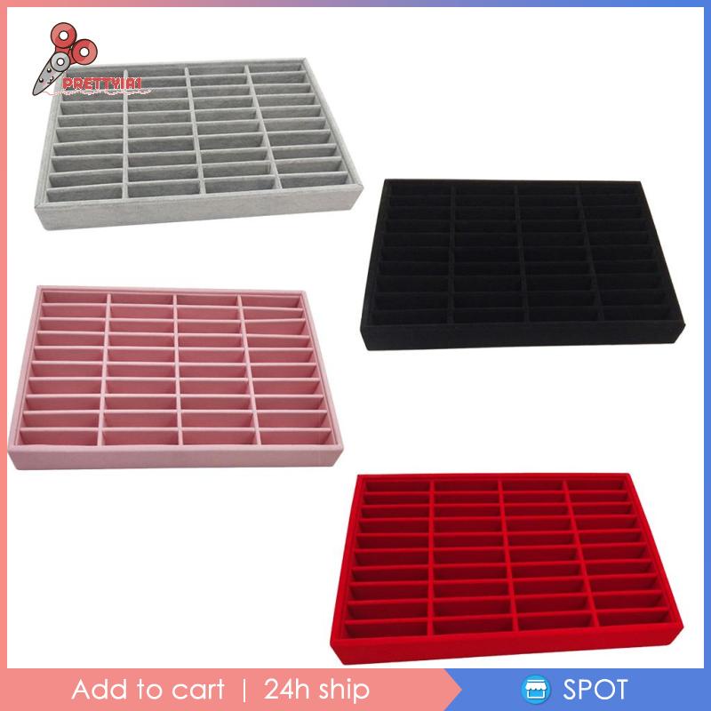 [Prettyia1] Khay 40 Ngăn Đựng Vòng Tay Màu Xám Cho Nam Và Nữ