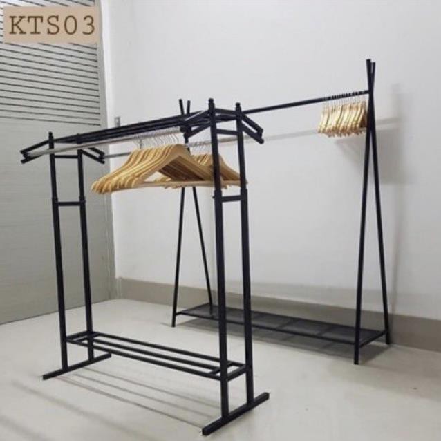 Kệ  đôi treo quần áo - Sào treo cho shop