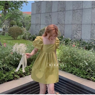 ĐẦM BBD TAY PHỒNG NƠ LƯNG XANH