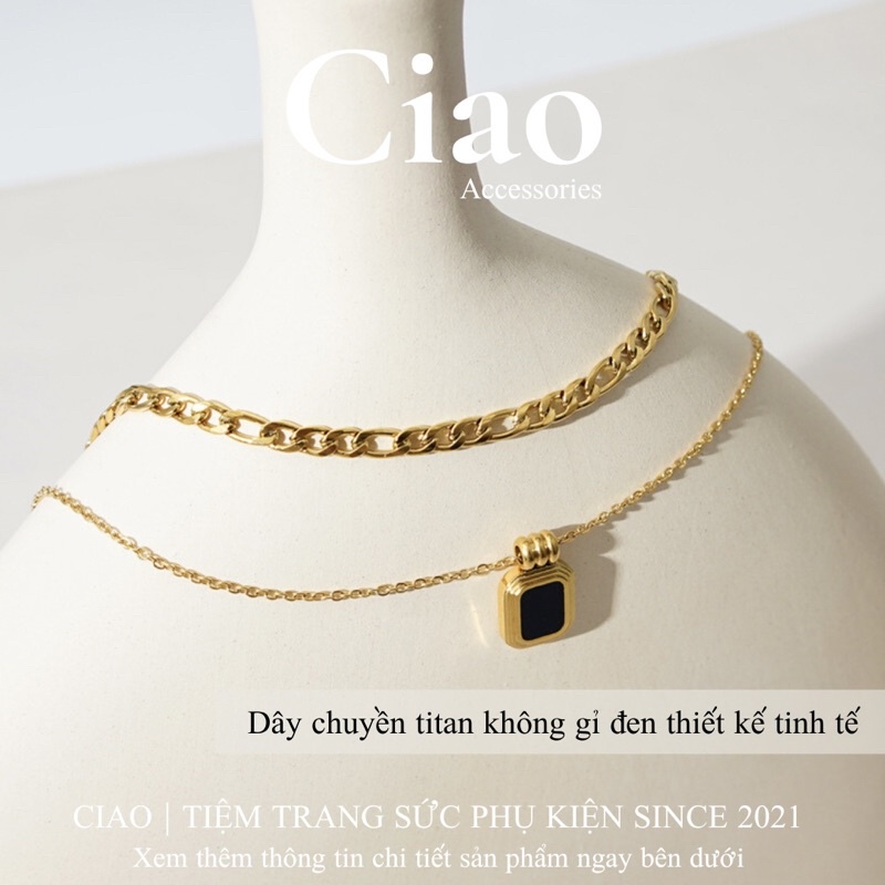 [HOẢ TỐC 1H] Dây chuyền/ Vòng cổ titan không gỉ thiết kế 2 lớp phong cách trendy Aisha Ciao