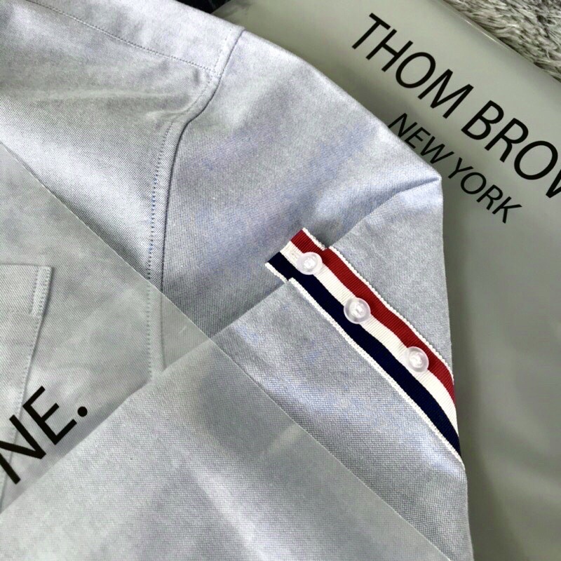Áo sơ mi Cao cấp Thombrowne xanh, vải oxford dày