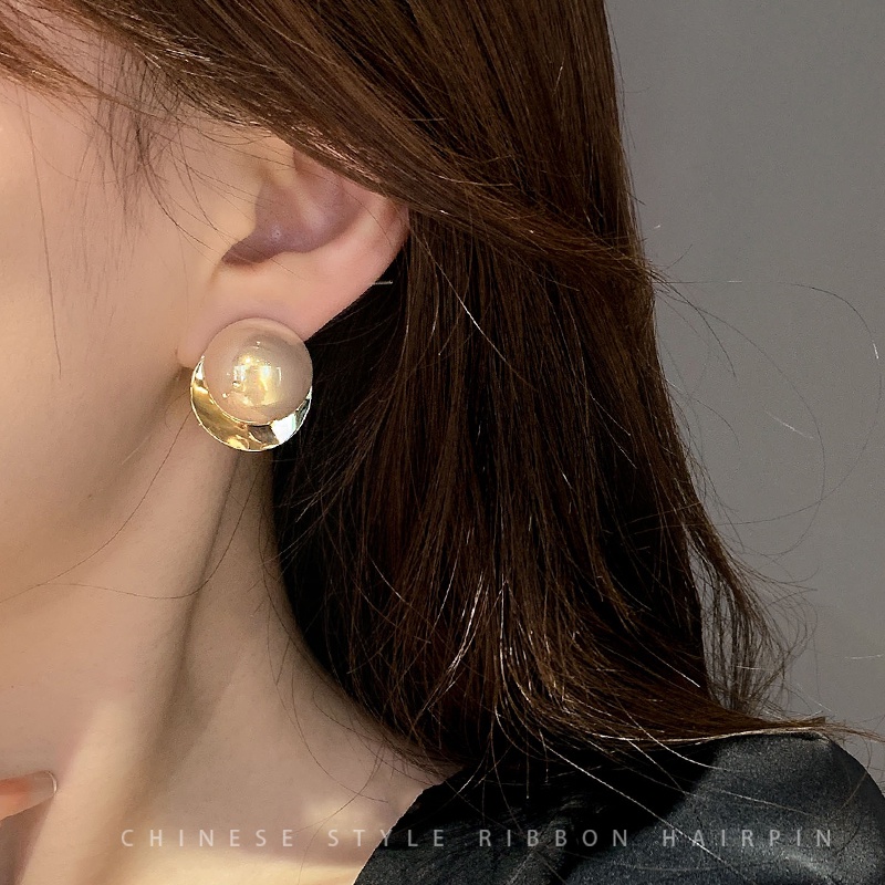 Đôi Bông Tai Ngọc Trai Lớn Phong Cách Hàn Quốc