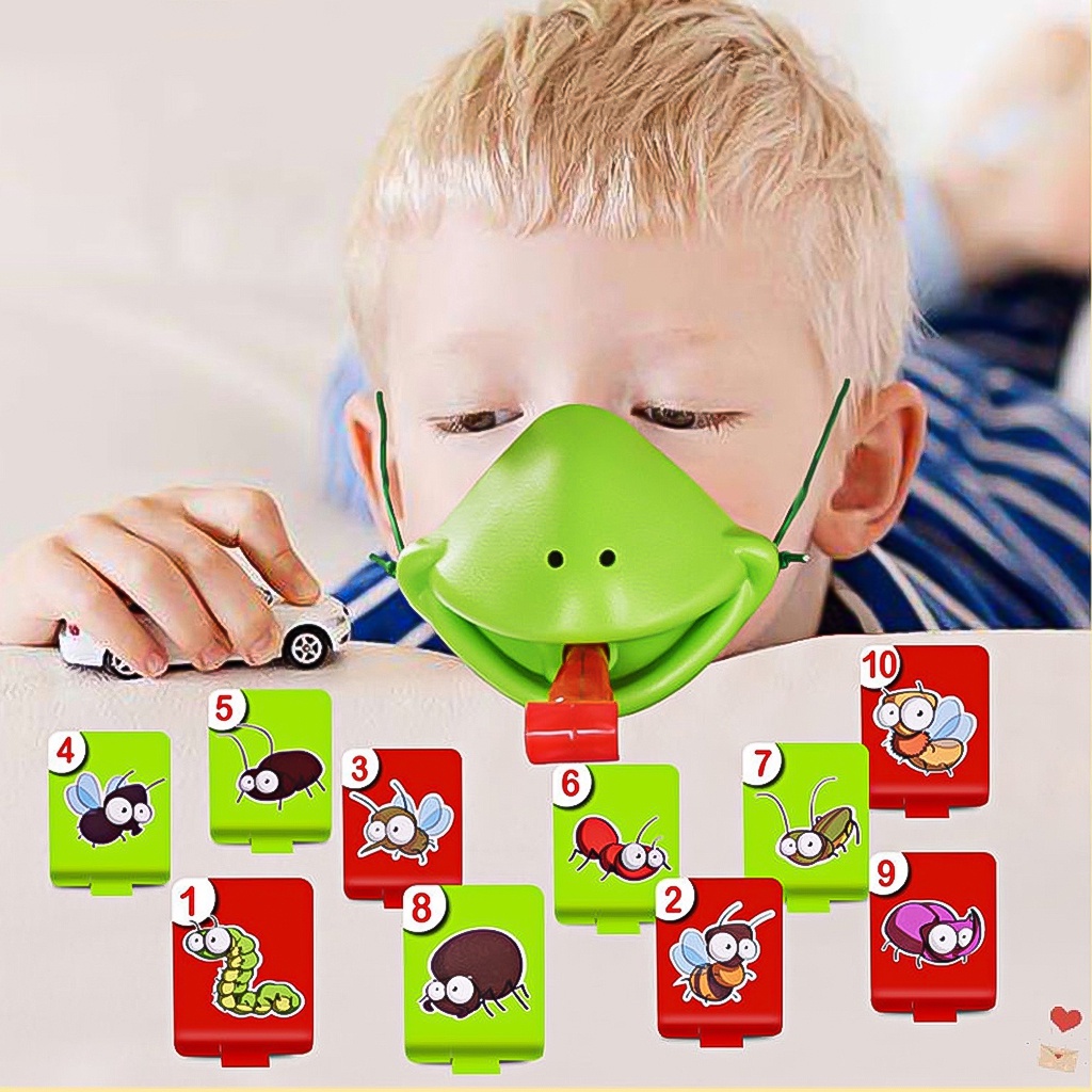 Đồ chơi trẻ em, Mặt nạ tắc kè cho bé, Tic tac Tongue, Trò chơi ếch thè lưỡi bắn thẻ bài cực vui nhộn