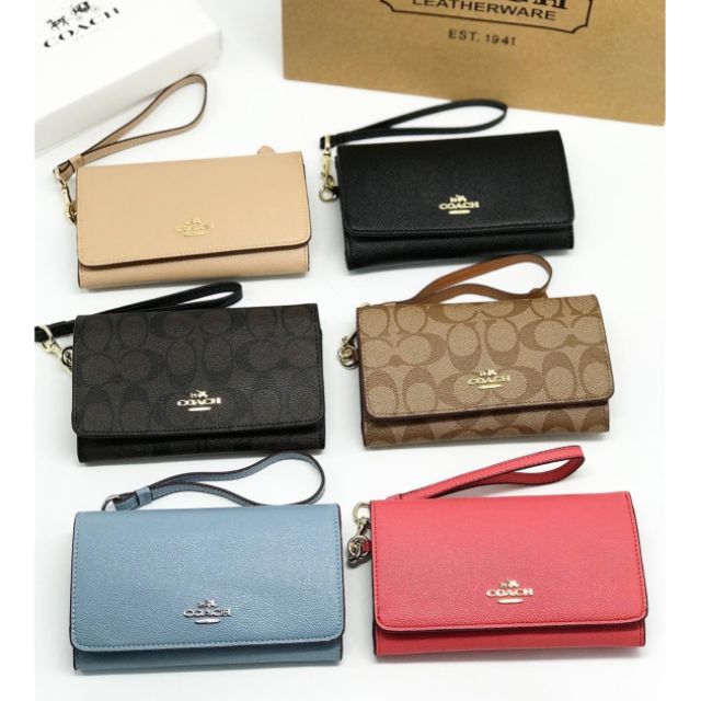 Ví Coach Signature cầm tay Da thật Authentic