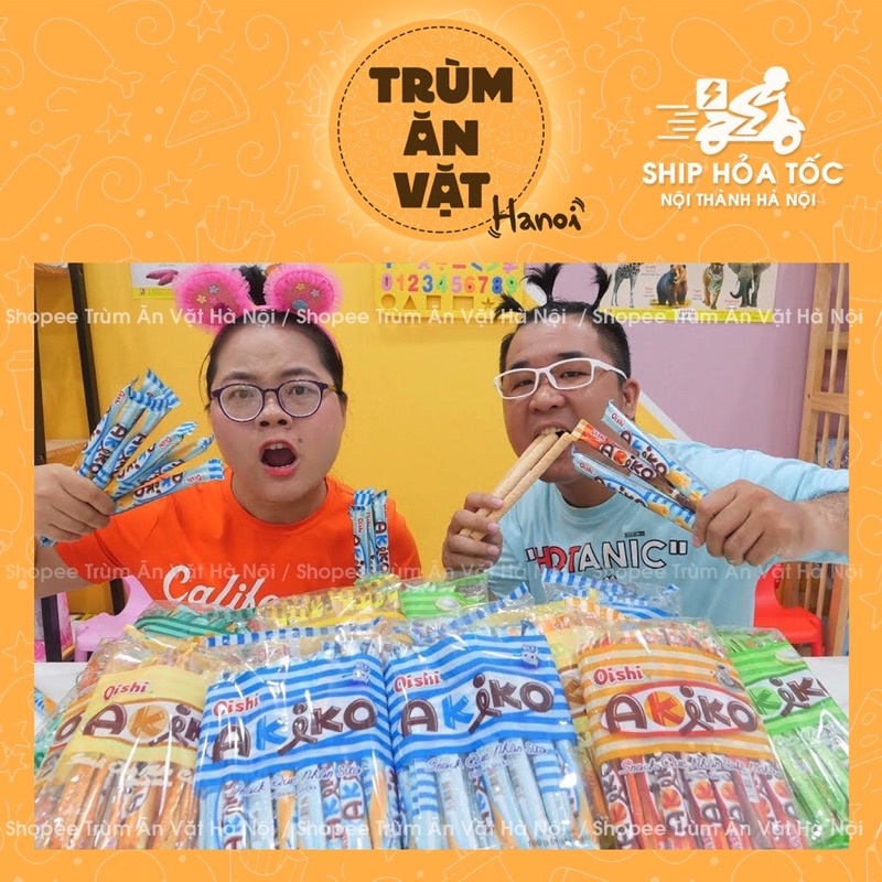 Snack Que Nhân sữa/cà phê Oishi Akiko gói 160g