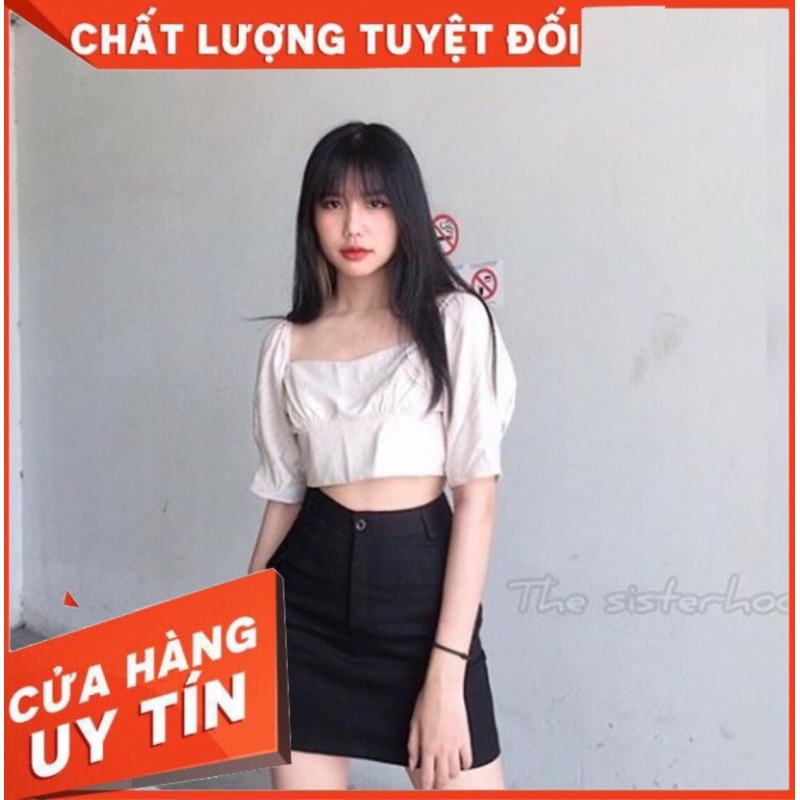 Áo Croptop Thắt Nơ Lưng Chất Đũi Nhật
