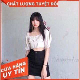 Áo Croptop Thắt Nơ Lưng Chất Đũi Nhật