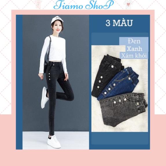 Quần Jean Nữ Cạp Chun, Co Giãn 4 Chiều,Ba Màu Xanh - Đen - Xám *