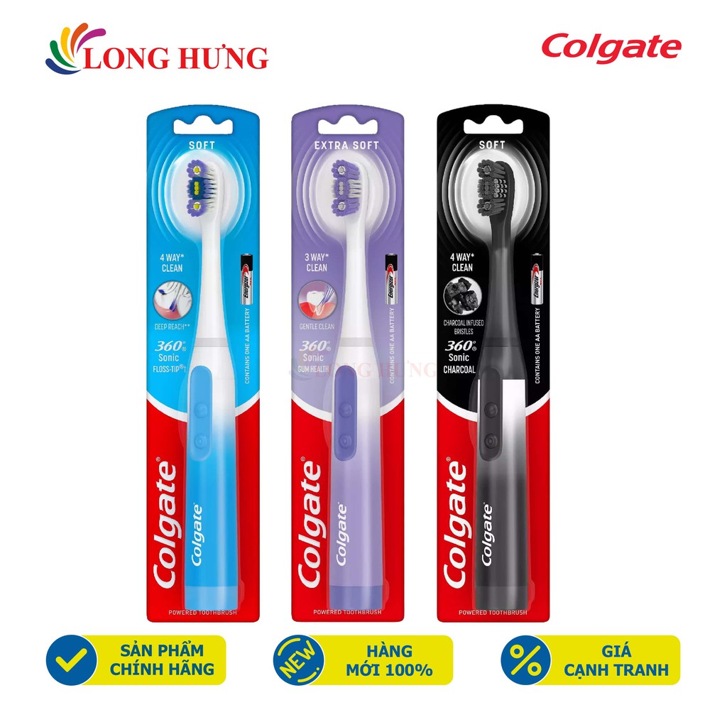 Bàn chải điện dùng pin Colgate 360° Sonic - Hàng nhập khẩu