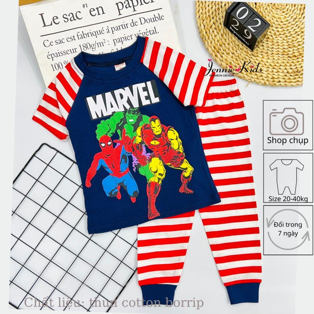 Đồ bộ bé trai tay ngắn quần dài thun cotton vnxk 22 42kg J498