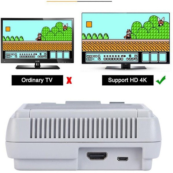 Máy Chơi Game 4 Nút HDMI NES 621 Trò - Máy Chơi Điện Tử 4 Nút SUPER MINI SFC (8Bit) kết nối với TV, chơi được 2 người