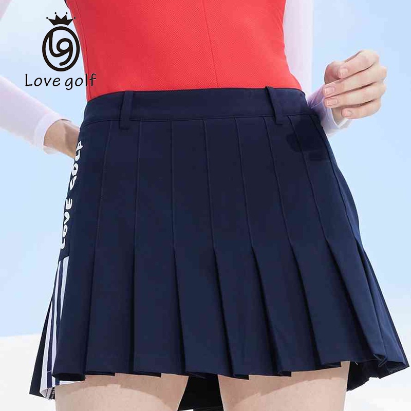 LGVáy Xếp Ly Golf Phụ Nữ Jersey Váy Hàn Quốc Mùa Thu Và Mùa Đông Nhanh Chóng Làm Khô Bảng Chữ Cái Thiết Kế Eo Cao Chống Ánh Sáng Váy