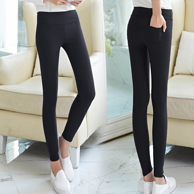 (Có bigsize)Quần Legging giả Jean cạp cao ôm dày giãn tốt hai loại lót lông không lót lông