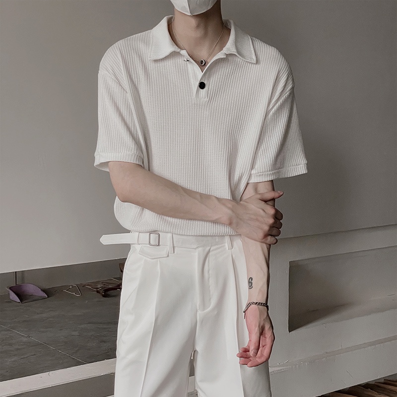 Áo polo Ngắn Tay Form Rộng Phong Cách Hàn Quốc Thời Trang Dành Cho Nam