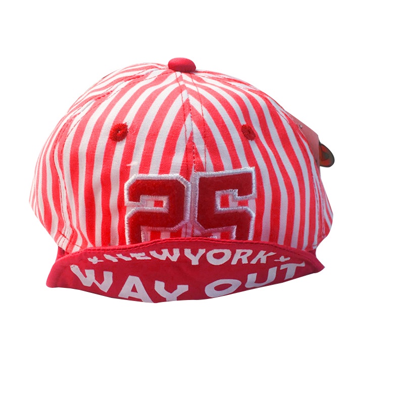 Mũ Lưỡi Trai Cotton Kẻ Sọc Mềm Mại Thêu Chữ Số Cho Bé