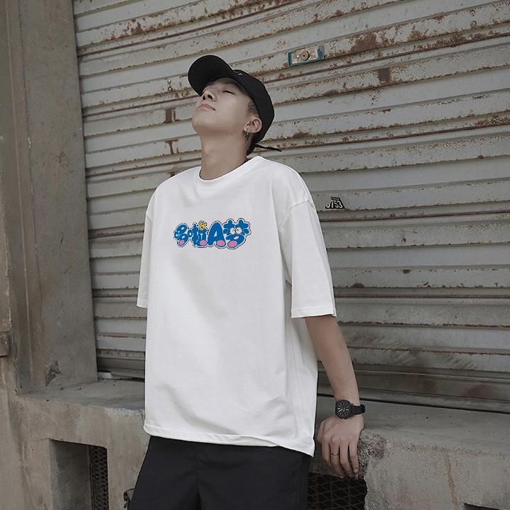 Áo thun unisex tay lỡ Doraemon, áo phông nam nữ thiết kế đơn giản | BigBuy360 - bigbuy360.vn