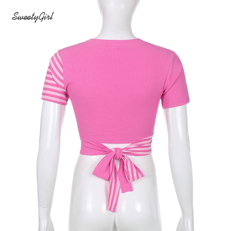 Áo Thun Tay Ngắn Cổ Tròn Phối Màu Thời Trang 2022 Cho Nữ