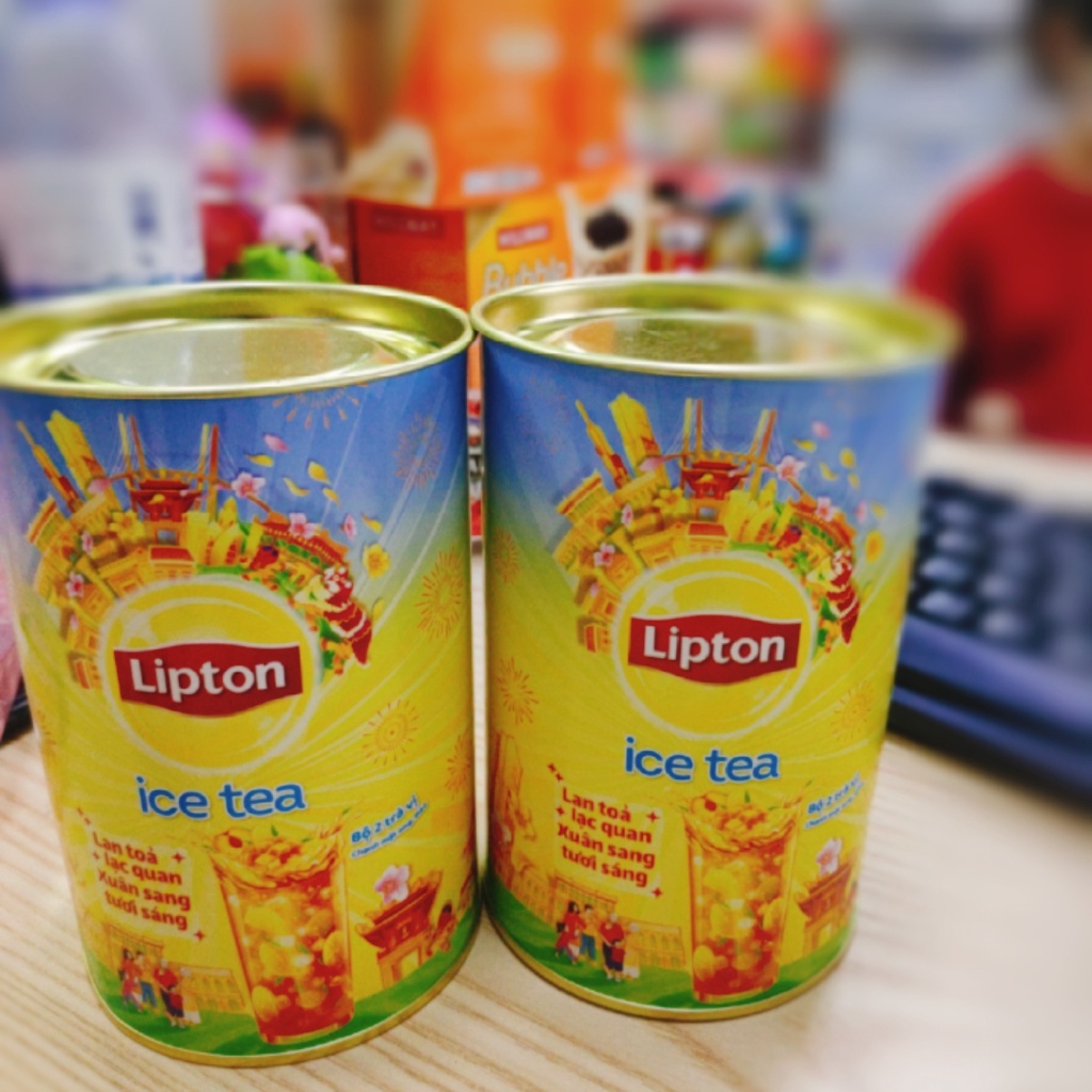 Hộp Quà Tết Lipton/ Trà Lipton Ice Tea Vị Chanh Mật Ong - Đào 224g